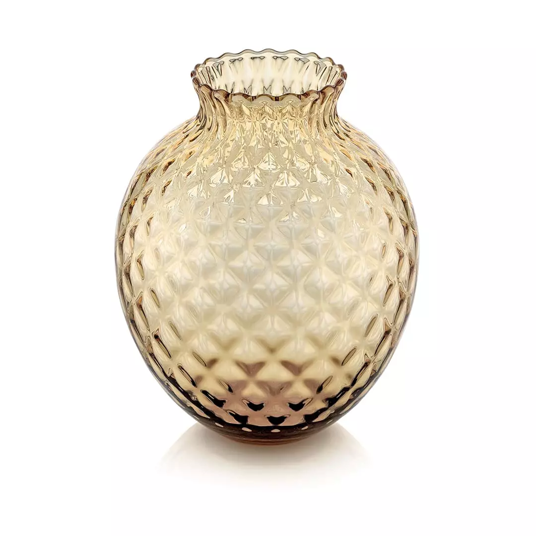 Infiore amber vase H 28.5 cm