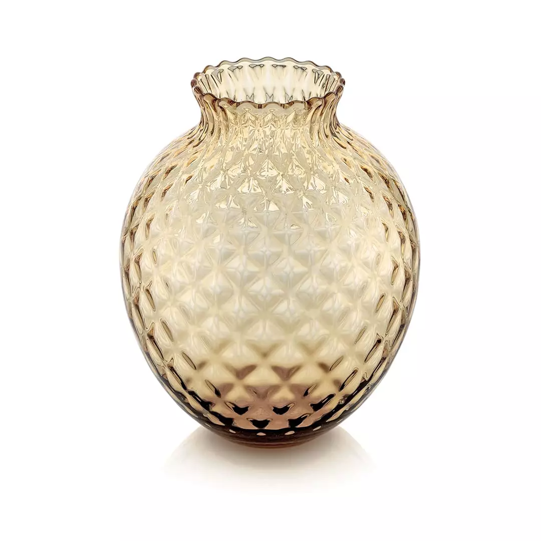Infiore amber vase H 25 cm
