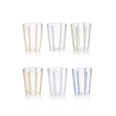 Soul set of 6 assorted colors borosilicate glass tumblers