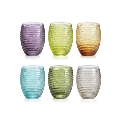 Wave set of 2 red wine glasses