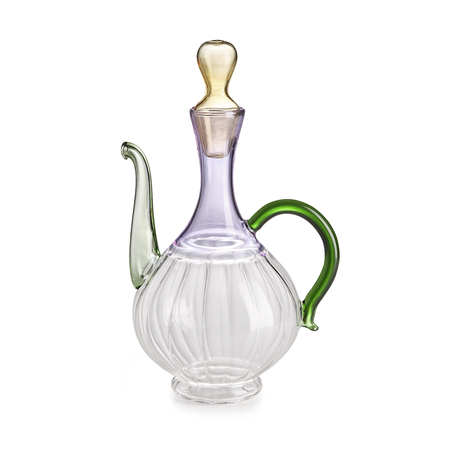 Sahara oil cruet in transparent/amethyst/amber/green borosilicate glass cl 70